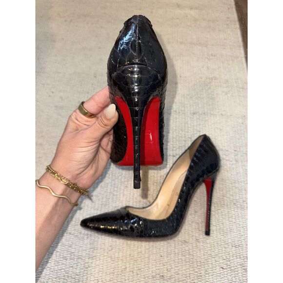 Christian Louboutin Black Python So Kate Heels Size 39 - Picture 4 of 4